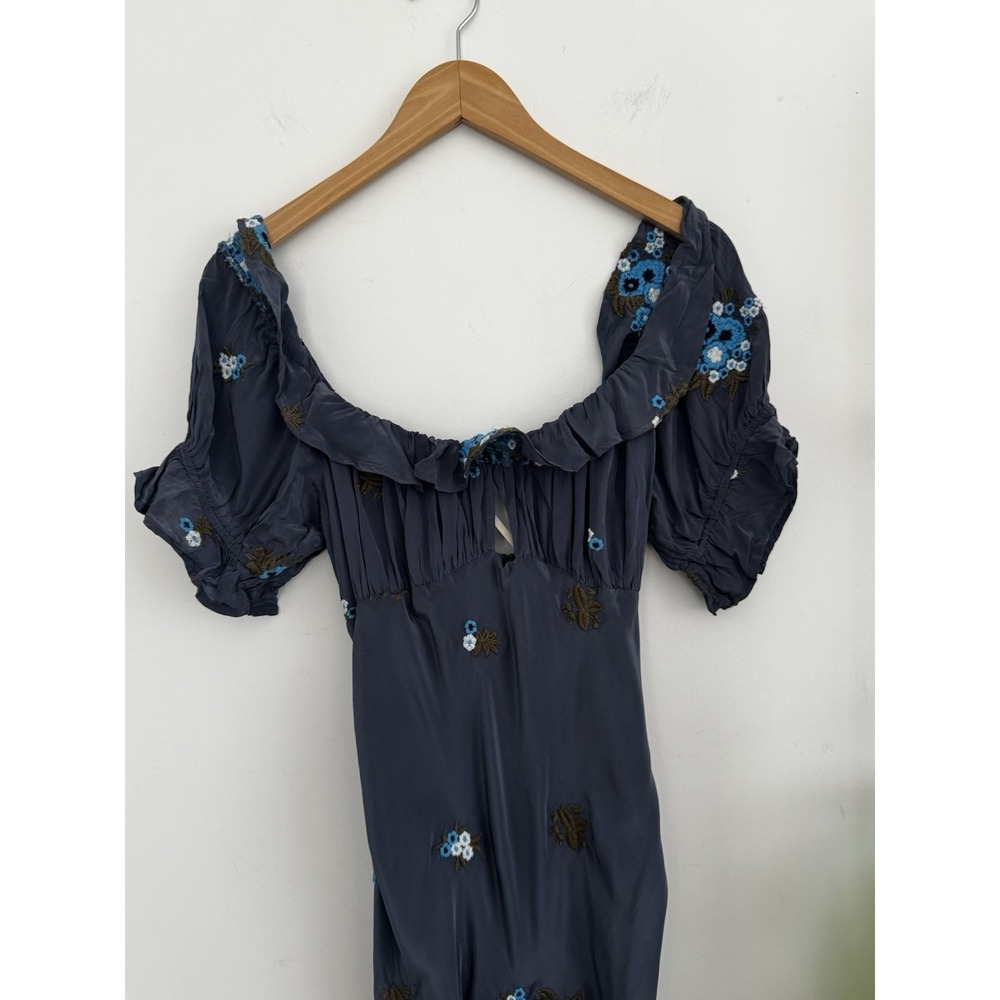 FREE PEOPLE Floral Embroidered Bali Santa Cruz Ruffle Maxi Dress L NWT - Picture 8 of 10